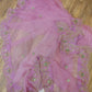 Original Moslin Hand Karchupi work Saree, Lavender Dream, contrast blouse