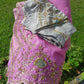 Original Moslin Hand Karchupi work Saree, Lavender Dream, contrast blouse