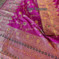 Magenta Benaroshi Katan Silk Saree – Elegant Wedding & Party Wear