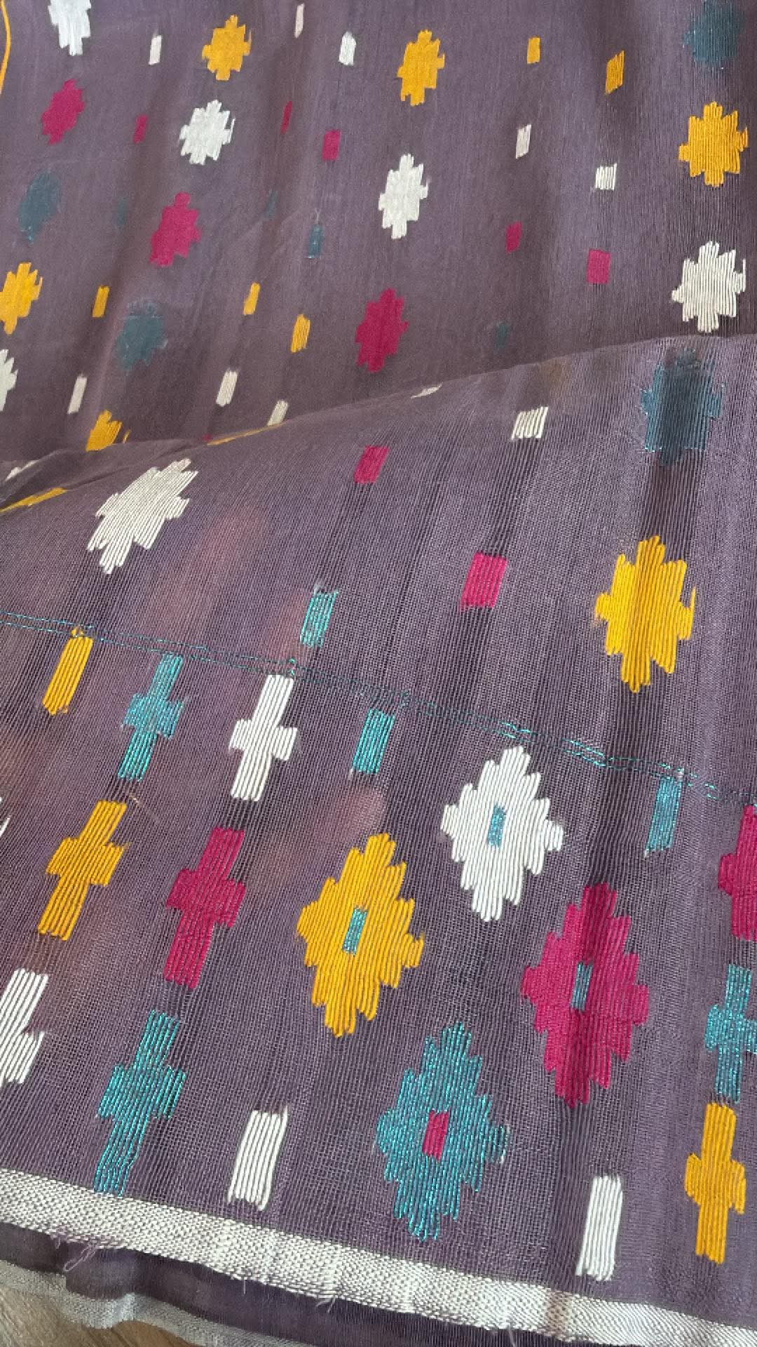 Original Dhakai Jamdani Saree - Purple Mauve