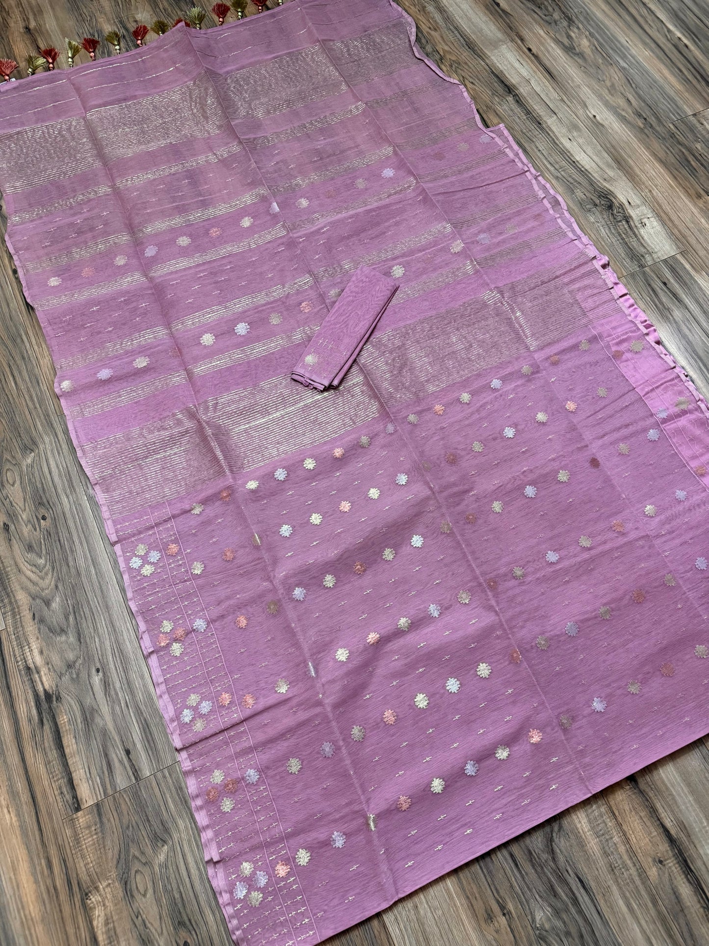 Original Dhakai Jamdani Saree - Opera Mauve