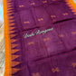Monipuri Cotton saree, Burgundy and Orange