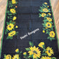 Handpainted Saree, Halfsilk Black Handloom Cotton Saree, Feel Special with this Exclusive and Rare Price of Art