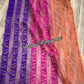 Elegant Magenta Orange Purple Dhakai Jamdani Saree - Handloom Classic