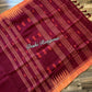 Monipuri Cotton saree, Maroon and Orange