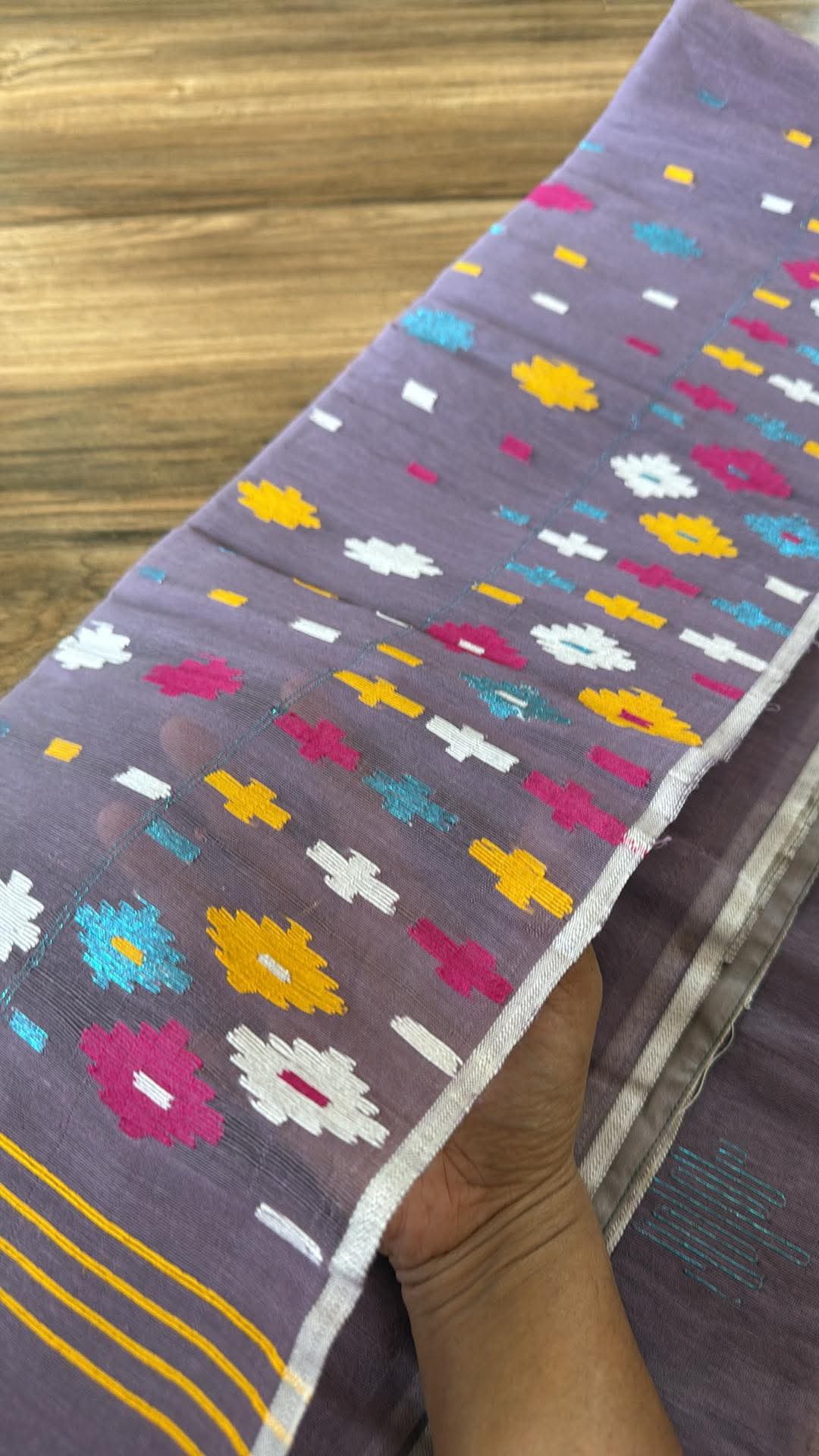 Original Dhakai Jamdani Saree - Purple Mauve