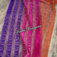 Elegant Magenta Orange Purple Dhakai Jamdani Saree - Handloom Classic