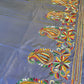 Gray Bangalore Silk Kantha Saree