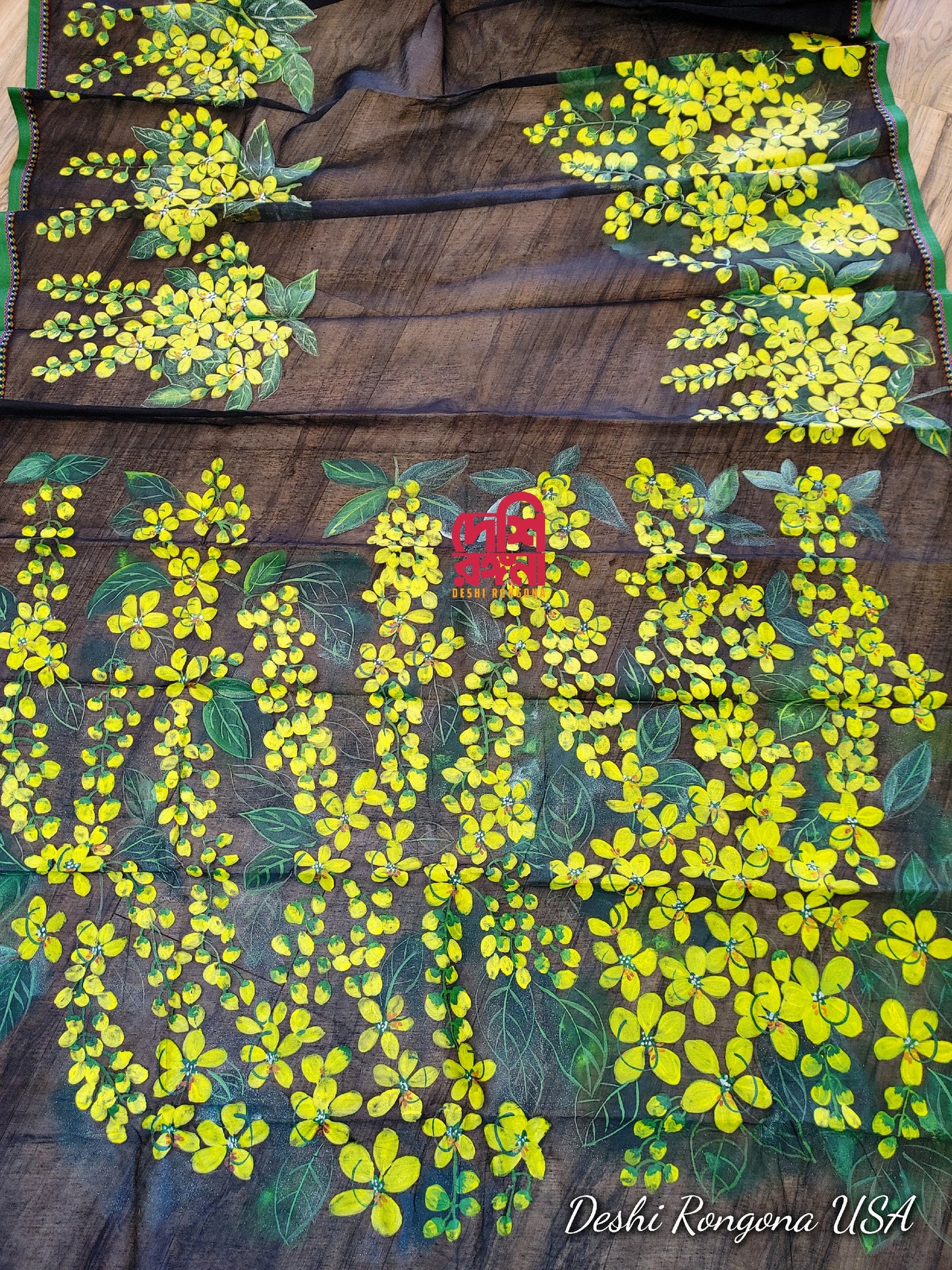 Handpainted Handloom Halfsilk Saree and Aarong Cotton Punjubi Set. Oporajita Theme.