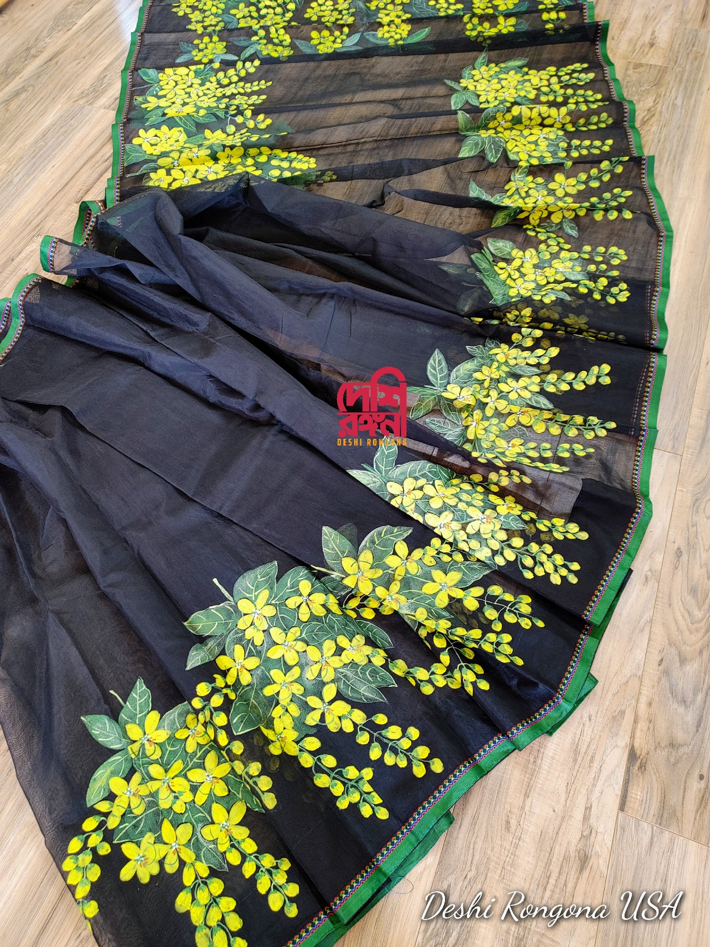 Handpainted Handloom Halfsilk Saree and Aarong Cotton Punjubi Set. Oporajita Theme.