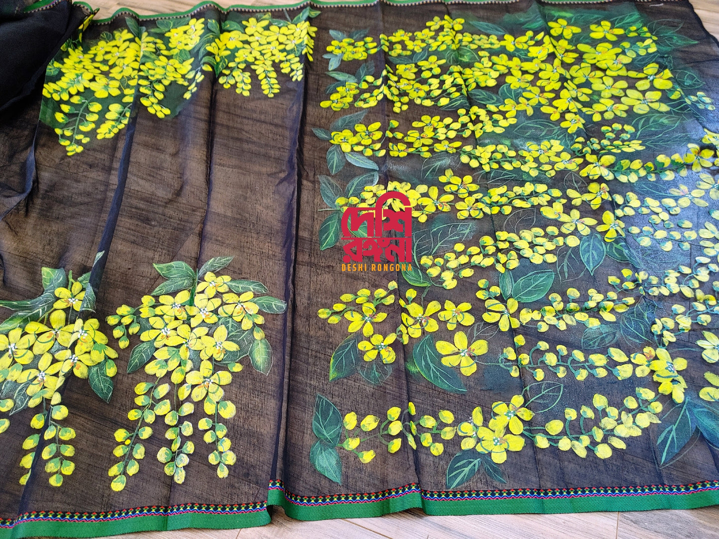 Handpainted Handloom Halfsilk Saree and Aarong Cotton Punjubi Set. Oporajita Theme.