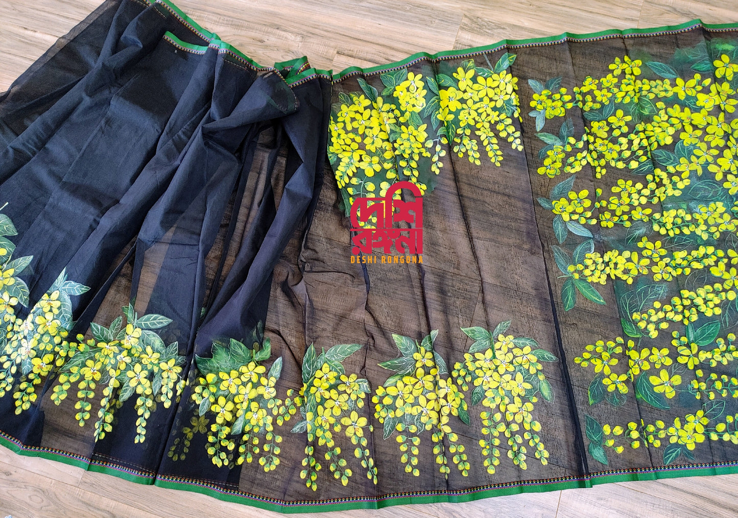 Handpainted Handloom Halfsilk Saree and Aarong Cotton Punjubi Set. Oporajita Theme.