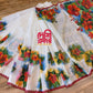 Original Dhakai Jamdani Handpainted, Halfsilk, Multi Red Hibiscus theme Saree