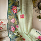 Watercolor – Handpainted Dhakai Jamdani Saree, Lotus theme