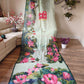 Watercolor – Handpainted Dhakai Jamdani Saree, Lotus theme
