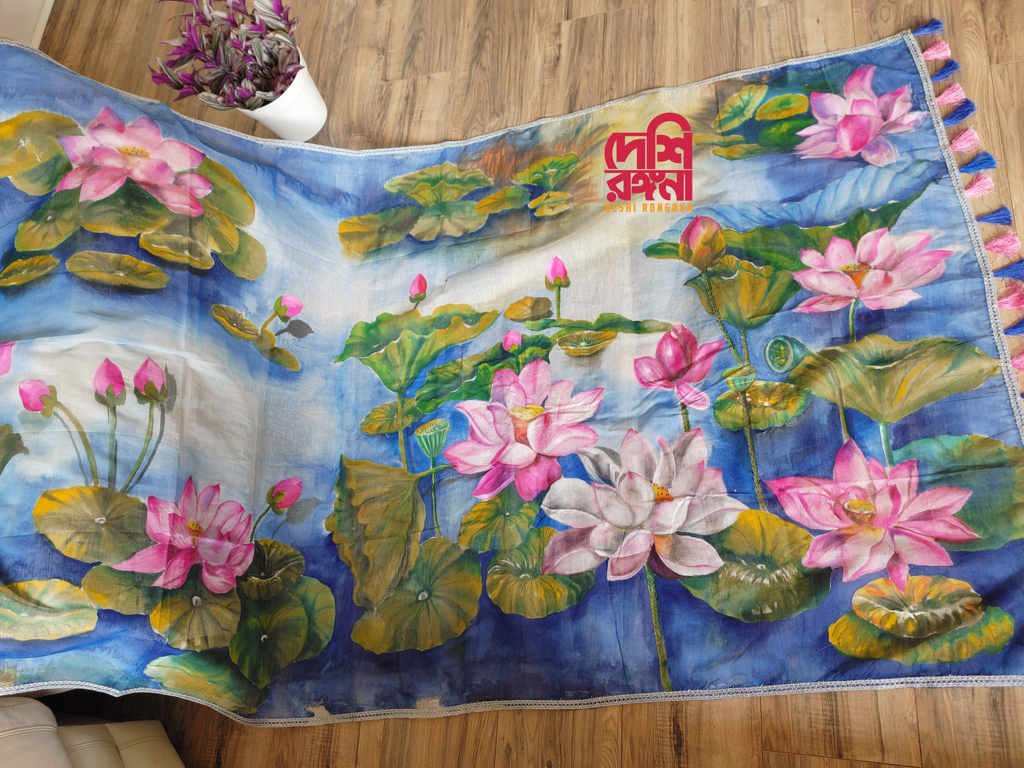 Abstract Watercolor – Handpainted Half Silk Saree (Copy)