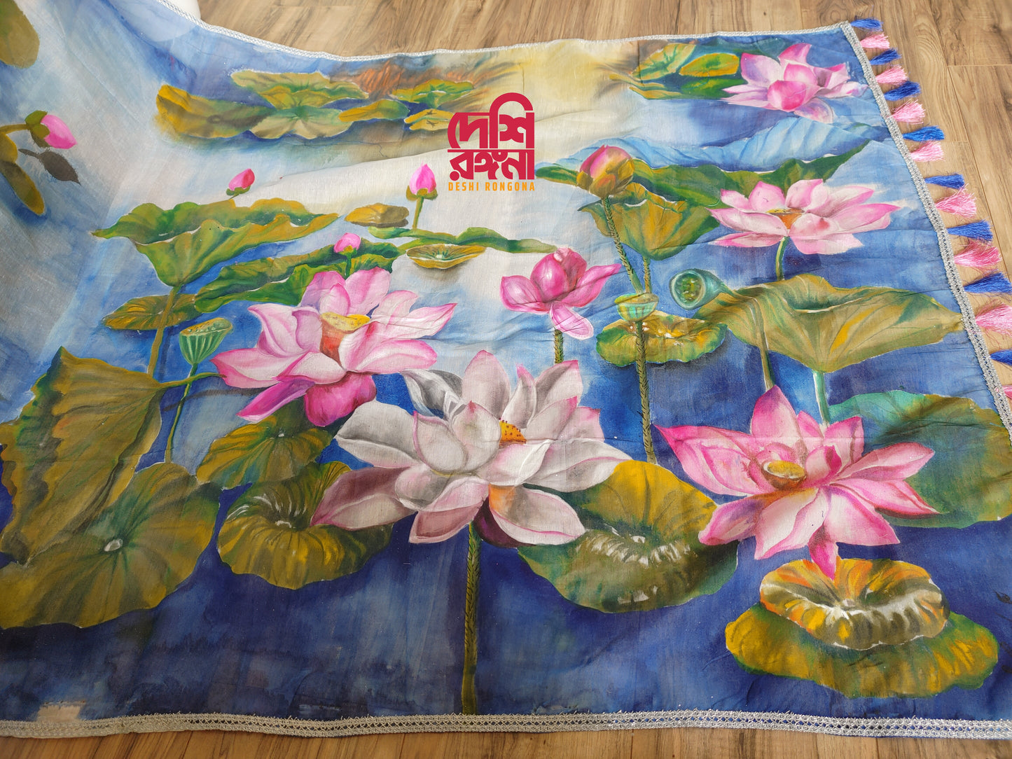 Abstract Watercolor – Handpainted Half Silk Saree (Copy)