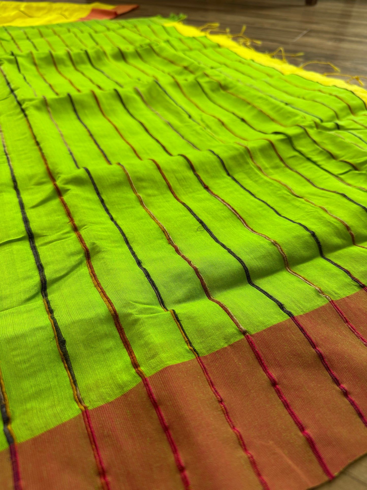 Tangail Cotton Khesh Saree, Made in Bangladesh, Ganga/Jamuna Border, Hand Woven, Pure Cotton,Comfortable summer saree,Other Colors available