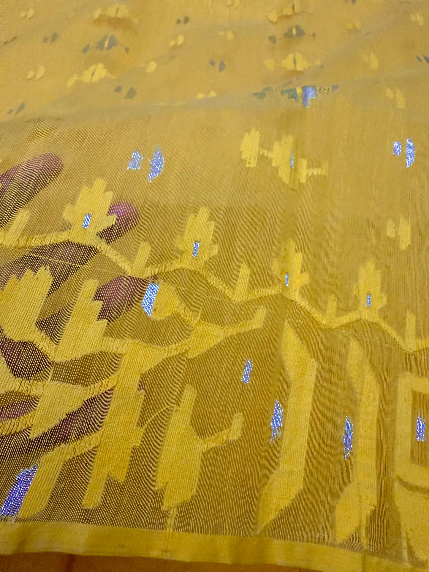 Original Dhakai Jamdani Saree - Yellow