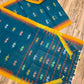 Sylheti Monipuri Handwoven Sea Green Saree with Orange