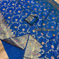 Royal Blue Benaroshi Katan Silk Saree – Elegant Wedding & Party Wear