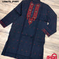 Original Dhakai Jamdani Men Punjabi, Black-Pure Cotton