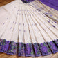 White Purple Cutwork Dhakai Jamdani – Designer Collection