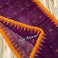 Monipuri Cotton saree, Burgundy and Orange