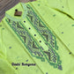 Original Dhakai Jamdani Punjabi, Handwoven Pure Cotton, Lime Color