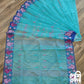 Turquoise Dhakai Jamdani with Cutwork Embroidery