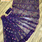 Elegant Violet Dhakai Jamdani Saree - Handloom Classic