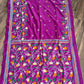 Bright Pink Bangalore Silk Kantha Saree