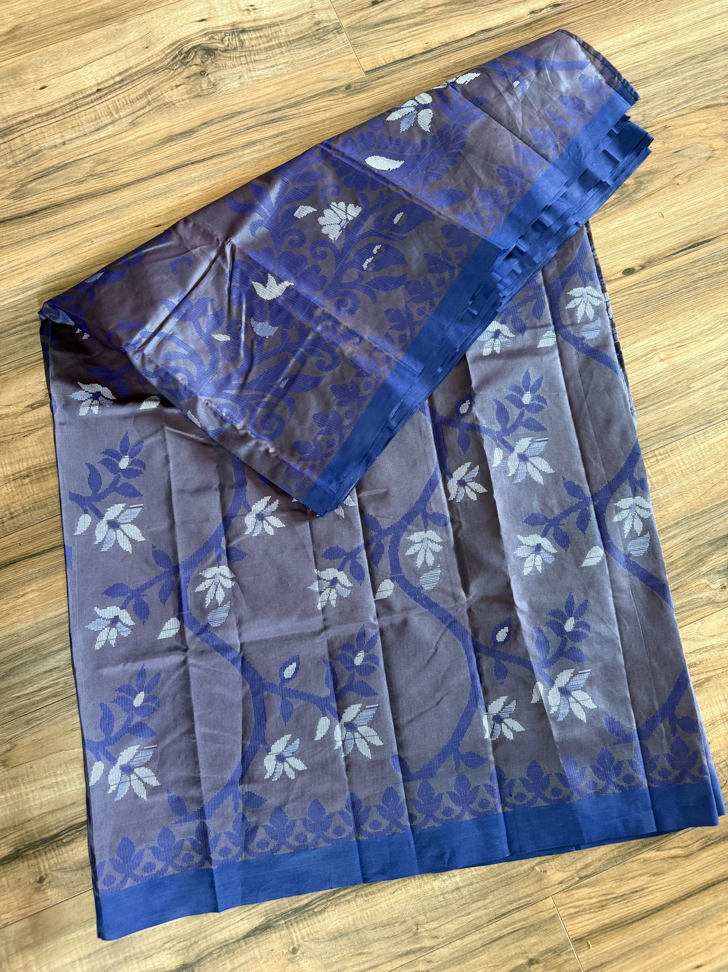 Tangail Silk Saree green and blue check