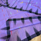 Sylheti Monipuri Handwoven Cotton Saree – Lilac & Black