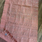 Handwoven Dhakai Jamdani Saree – Peach Halfsilk