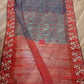 Gray-Red Cutwork Dhakai Jamdani – Halfsilk 64 count