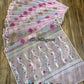 Handwoven Dhakai Jamdani Saree – Baby Pink Halfsilk