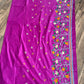 Bright Pink Bangalore Silk Kantha Saree