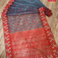 Gray-Red Cutwork Dhakai Jamdani – Halfsilk 64 count