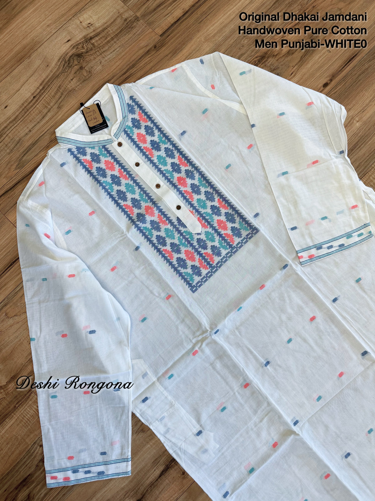 Original Dhakai Jamdani Men Punjabi-Pure Cotton