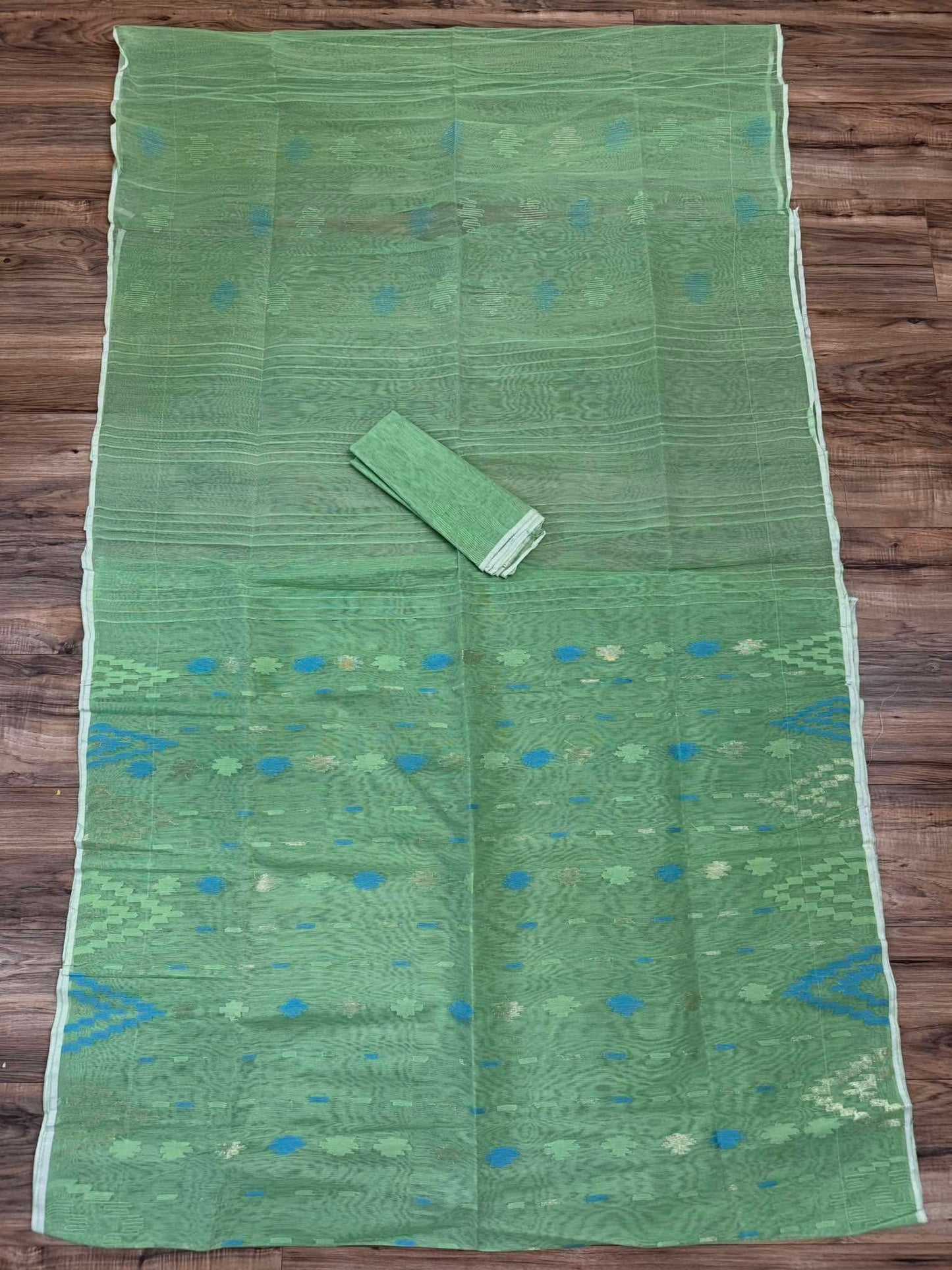 Bangladeshi Dhakai Jamdani Saree- Mint