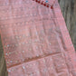 Handwoven Dhakai Jamdani Saree – Peach Halfsilk