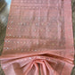 Handwoven Dhakai Jamdani Saree – Peach Halfsilk