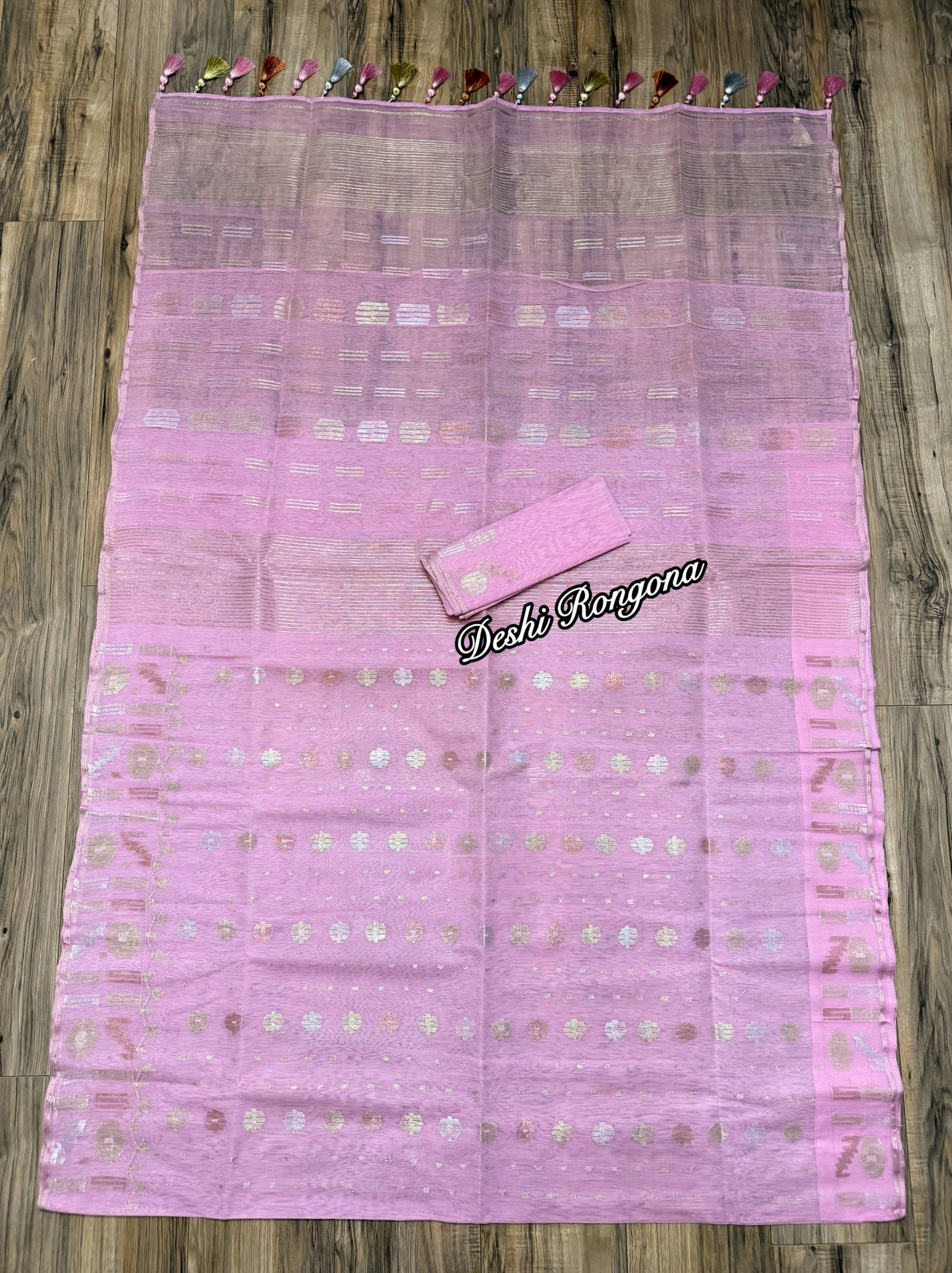Original Dhakai Jamdani Saree -Baby Pink
