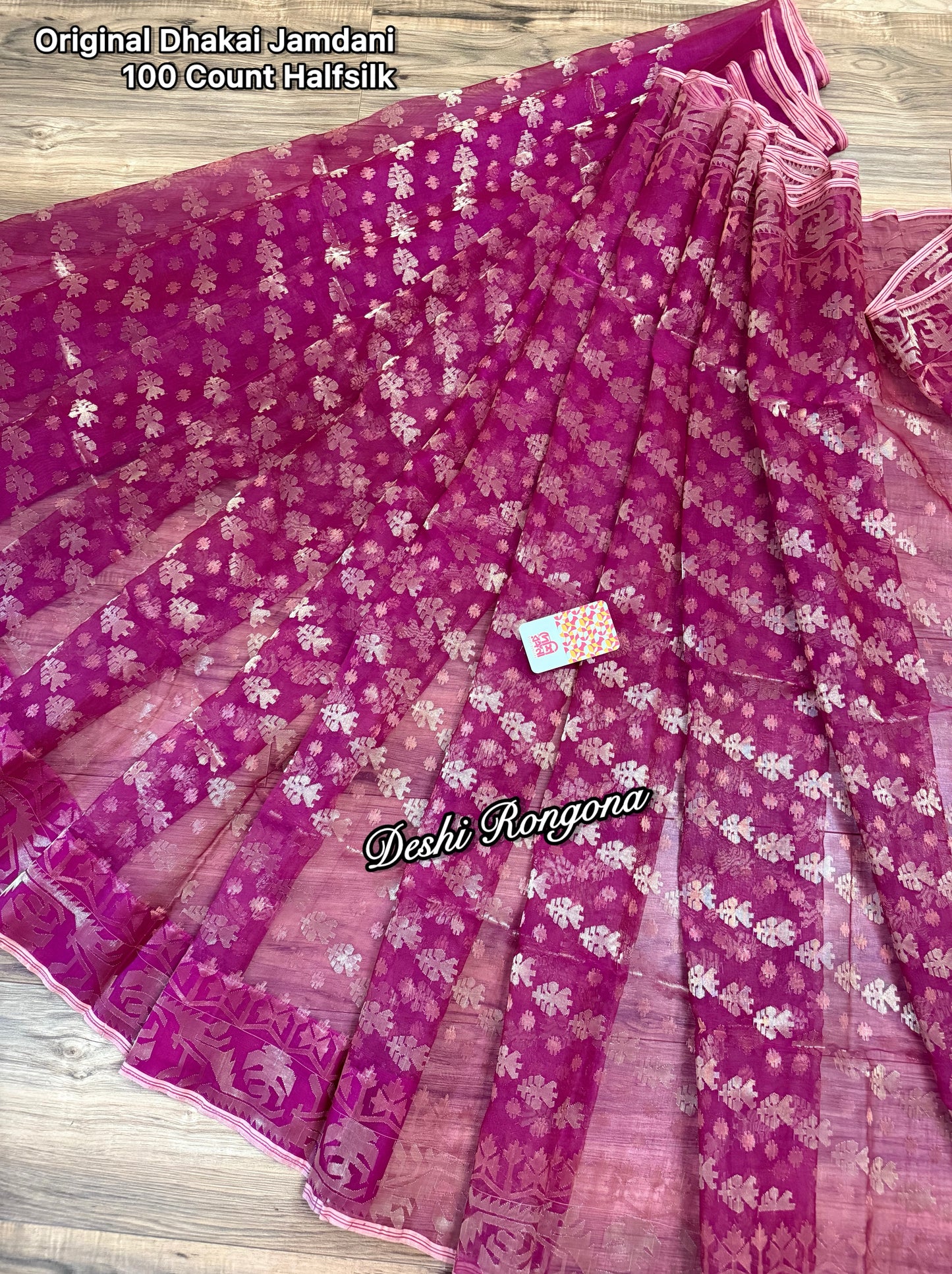 Exclusive Magenta Dhakai Jamdani Saree - Handloom Classic