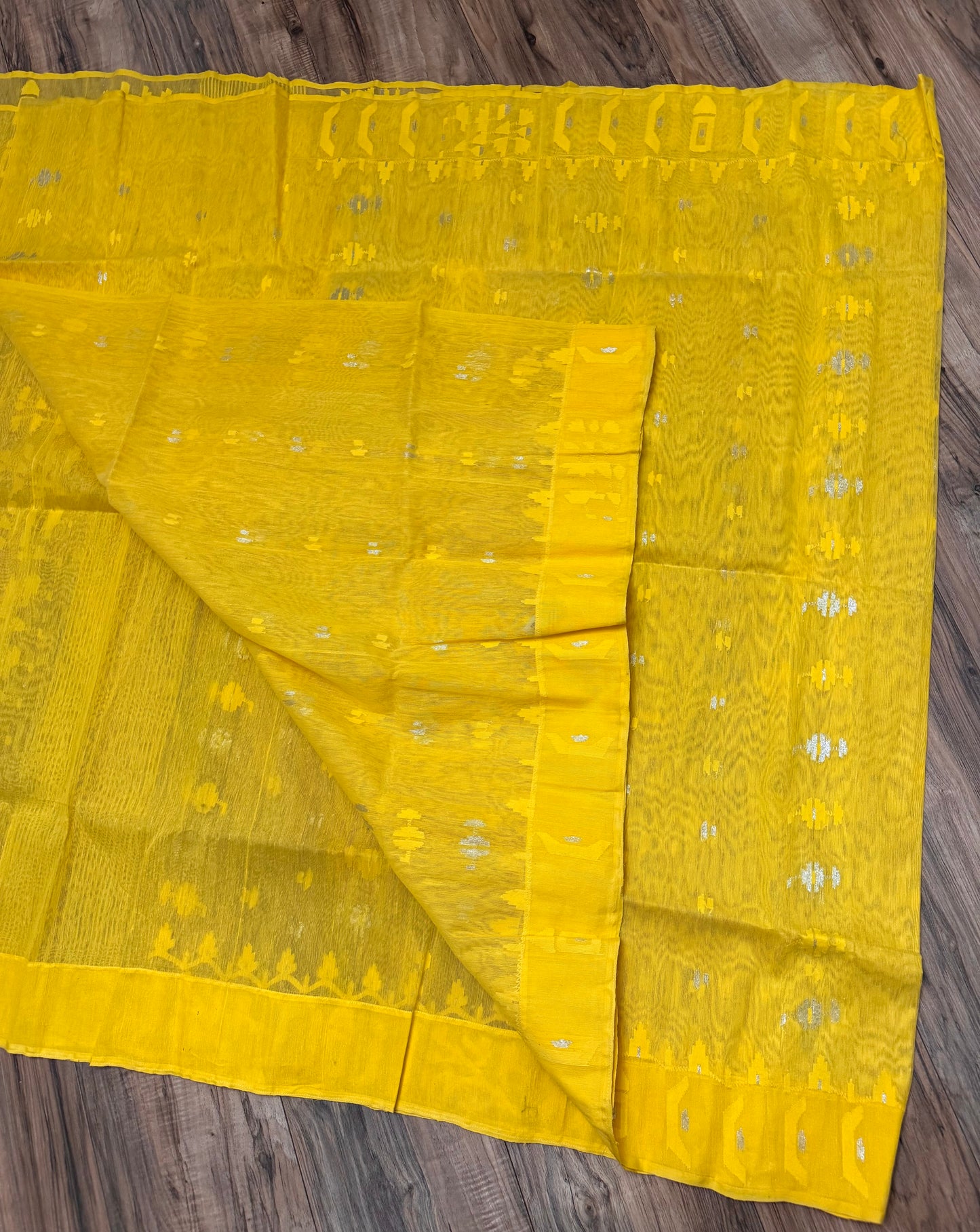 Original Dhakai Jamdani Saree - Yellow