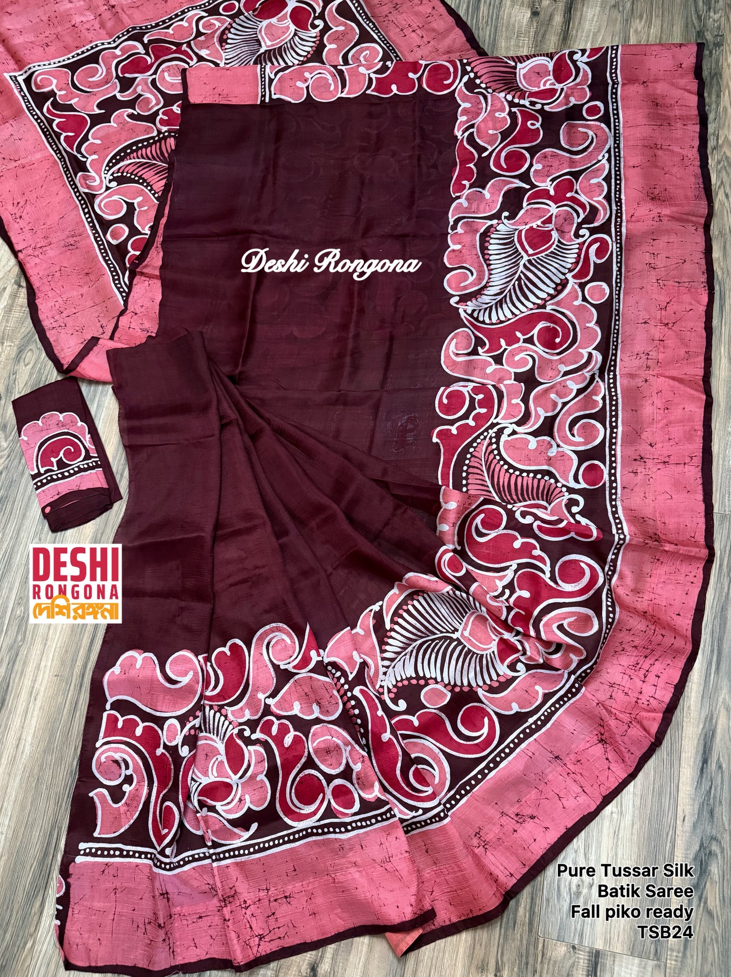 Pure Tussar Silk Hand Batik Saree