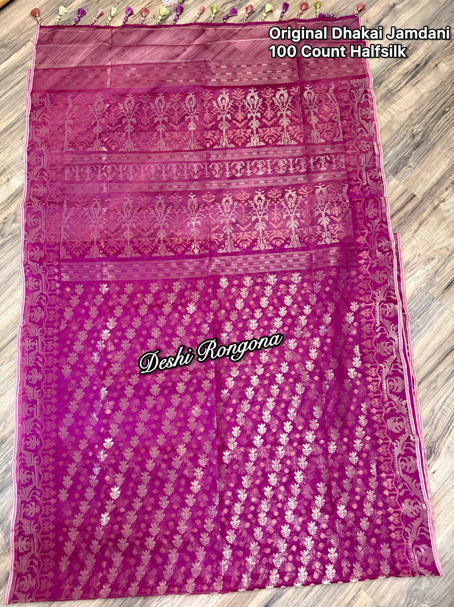 Exclusive Magenta Dhakai Jamdani Saree - Handloom Classic
