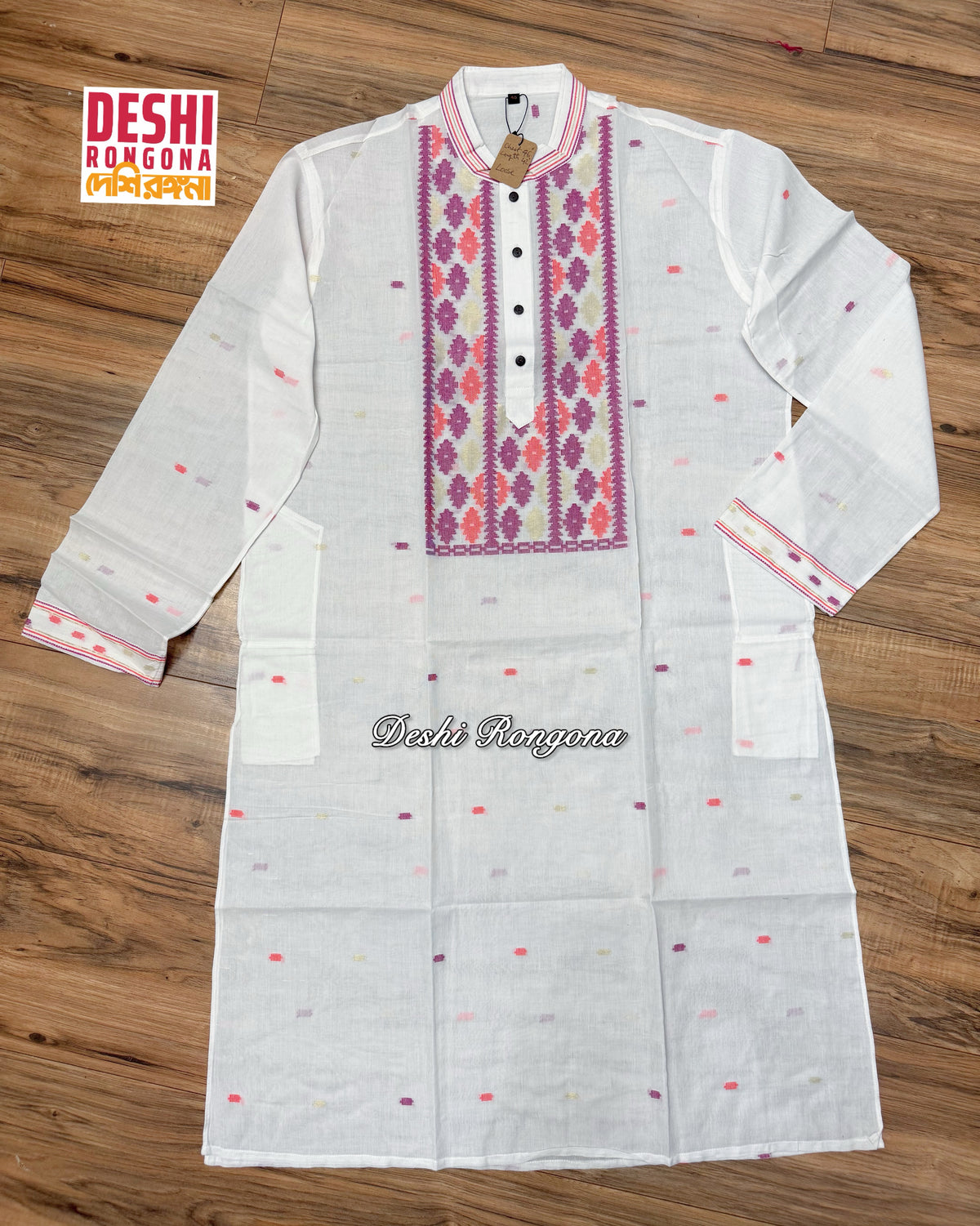 Original Dhakai Jamdani Men Punjabi, Pure Cotton