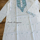 Original Dhakai Jamdani Men Punjabi, Pure Cotton, White
